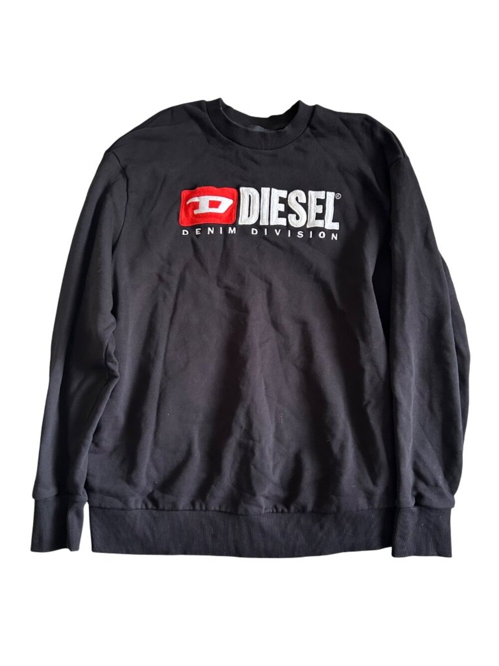 Diesel Men's Sz XL Black Crewneck Sweatshirt Denim Division Logo